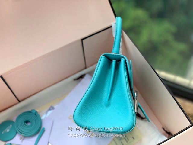 DELVAUX女包 春夏新款 Brillant系列手袋 進口牛皮 德爾沃女手提包 Dv0020 夏威夷藍 Delvaux單肩斜挎包  fcs1345